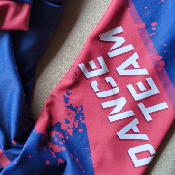 Move U Dance Team Legging Adult Medium made in USA full length blue pink - Picture 3 of 10